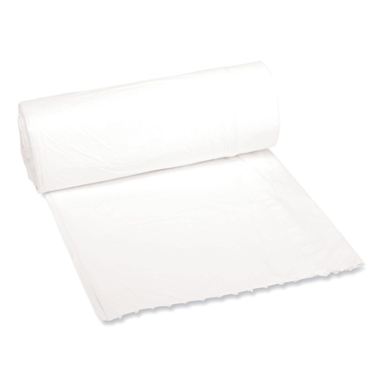 Boardwalk 16 Gallon 0.4 mil 24 in. x 32 in. Perforated Roll Low-Density Waste Can Liners - White (25 Bags/Roll, 20 Rolls/Carton)